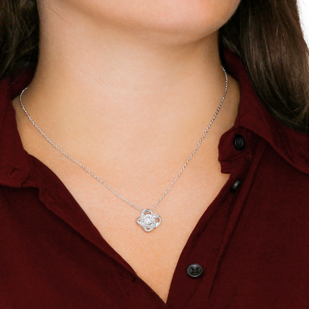 Merry Christmas to Our Daughter - Love Knot Necklace - Christmas Gift for Daughter - Necklace for Daughter