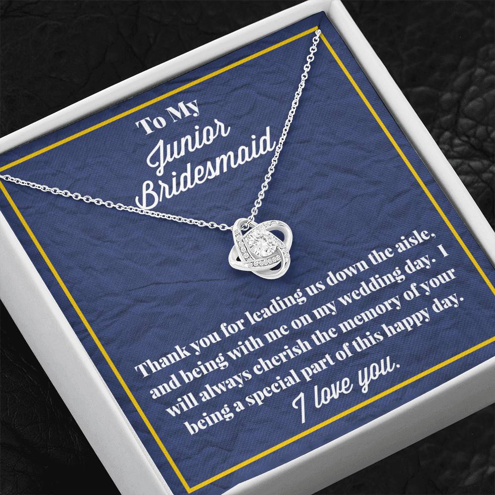 To My Junior Bridesmaid Love Knot Necklace