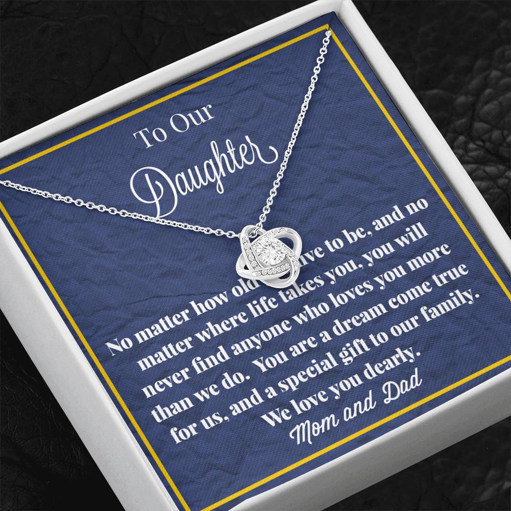 To Our Daughter Love Knot Necklace