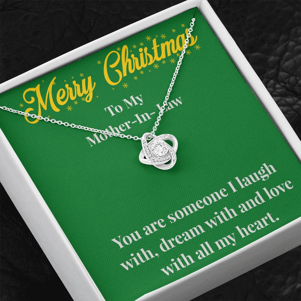 Merry Christmas To My Mother-In-Law Love Knot Necklace - Gift for Mother - Necklace for Mother-In-Law
