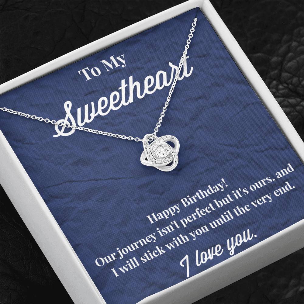 Happy Birthday To My Sweetheart Love Knot Necklace