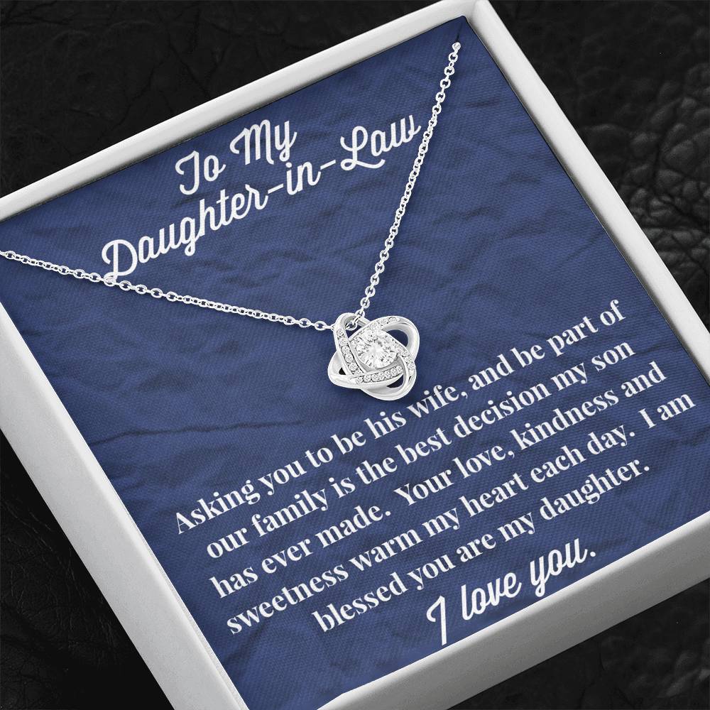 To My Daughter-in-Law Love Knot Necklace - Gift for Daughter- Necklace for Daughter-in-Law