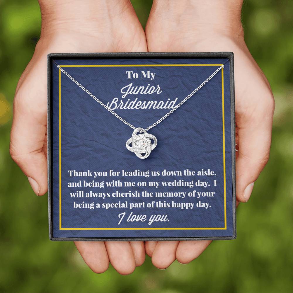 To My Junior Bridesmaid Love Knot Necklace