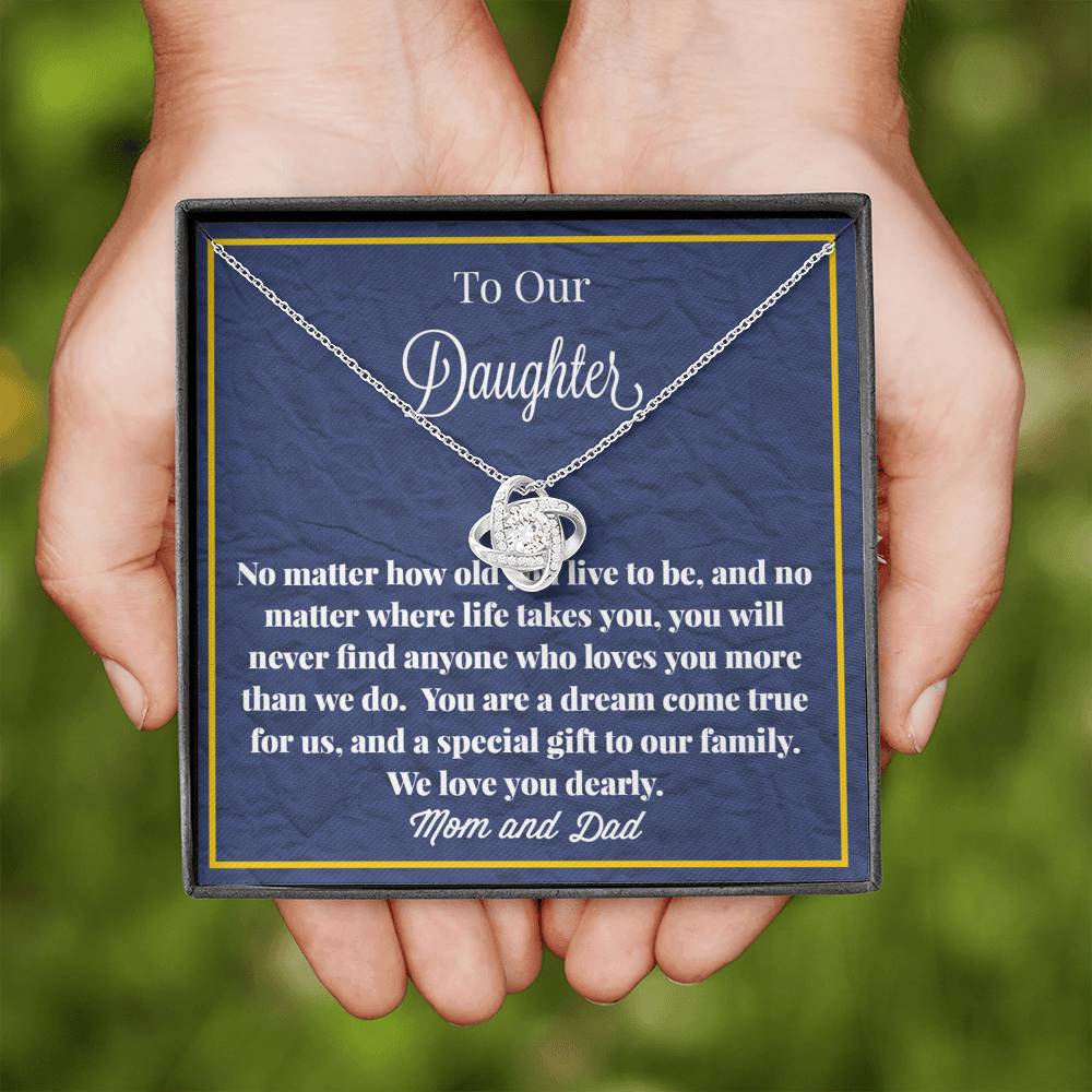 To Our Daughter Love Knot Necklace