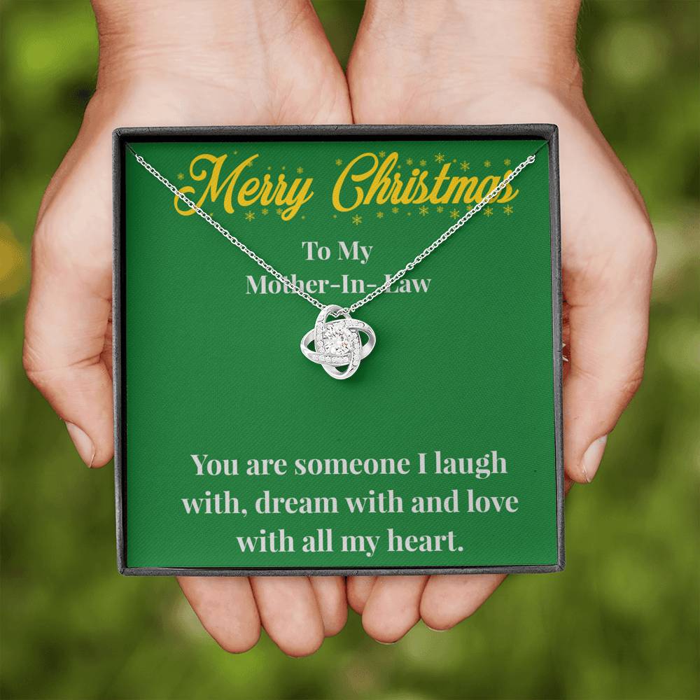 Merry Christmas To My Mother-In-Law Love Knot Necklace - Gift for Mother - Necklace for Mother-In-Law