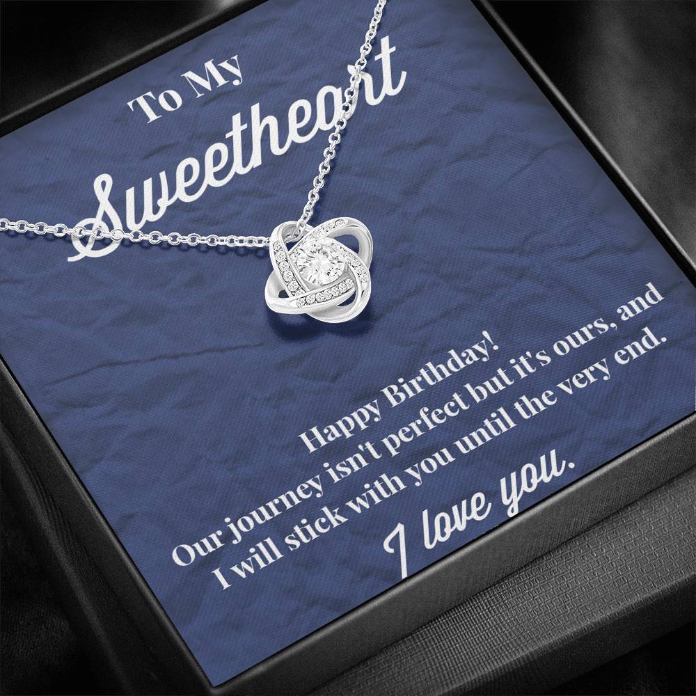 Happy Birthday To My Sweetheart Love Knot Necklace
