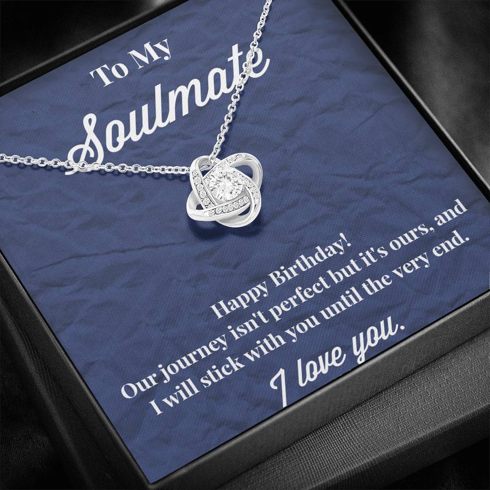 Happy Birthday To My Soulmate Love Knot Necklace - Jewelry for Wife - Necklace for Wife