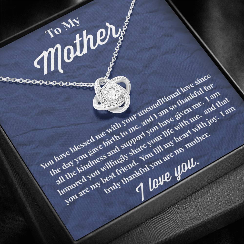 To My Mother Love Knot Necklace - Jewelry for Mom - Necklace for Mom - Gift for Mom