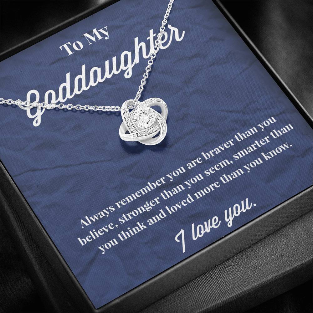 To My Goddaughter Love Knot Necklace - Jewelry for Goddaughter - Gift for Goddaughter