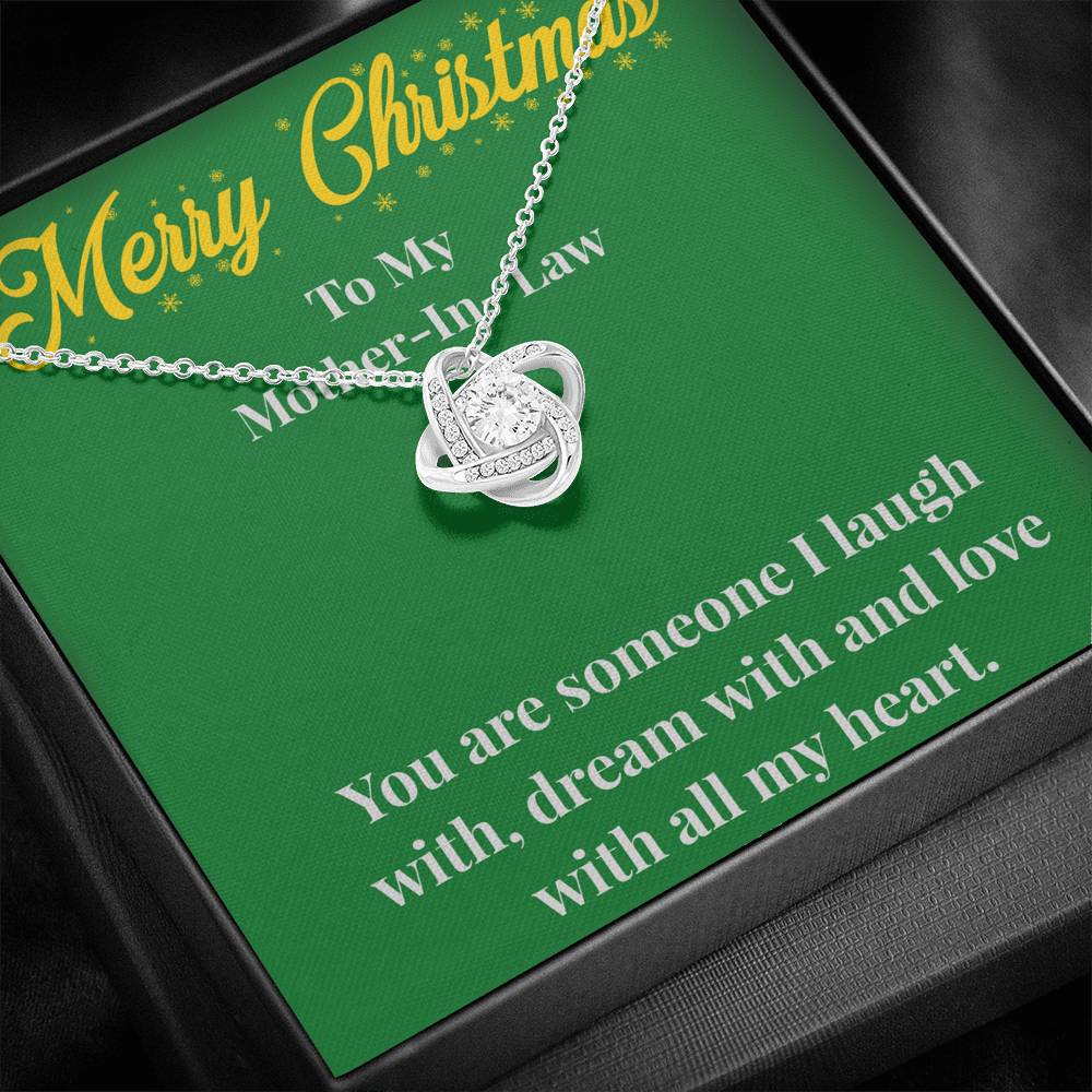 Merry Christmas To My Mother-In-Law Love Knot Necklace - Gift for Mother - Necklace for Mother-In-Law