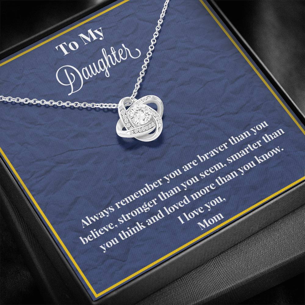 To My Daughter Always Remember Love Knot Necklace