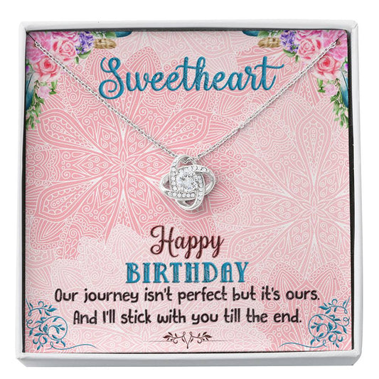 Happy Birthday Necklace - Love Knot Pendant