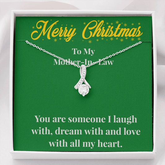 Merry Christmas To My Mother-In-Law Alluring Beauty Necklace - Gift for Mother - Necklace for Mother-In-Law
