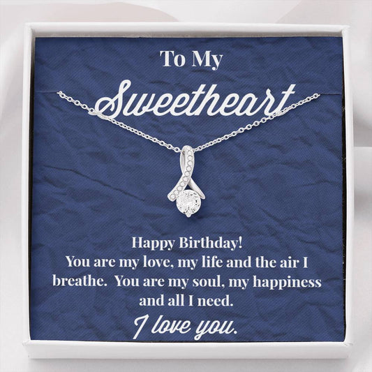 Happy Birthday To My Sweetheart Alluring Beauty Necklace - Jewelry for Wife - Necklace for Wife