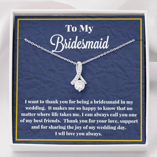 To My Bridesmaid Alluring Beauty Necklace