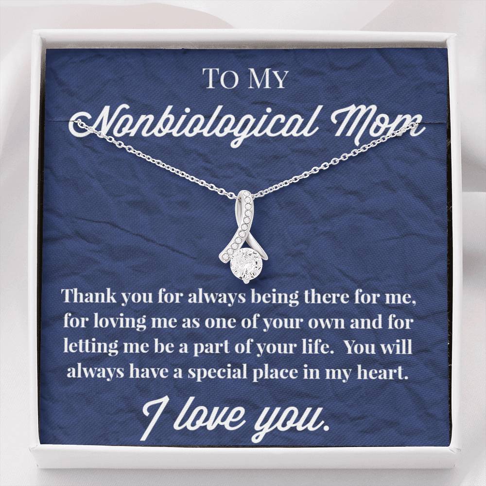 To My Nonbiological Mom Enduring Beauty Necklace, Bonus Mom Gift, Stepmom Necklace, Bonus Mom Jewelry