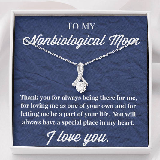 To My Nonbiological Mom Enduring Beauty Necklace, Bonus Mom Gift, Stepmom Necklace, Bonus Mom Jewelry
