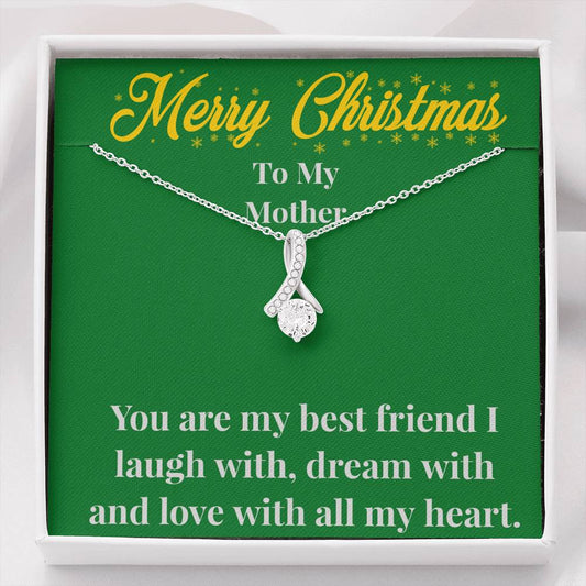 Merry Christmas To My Mother Alluring Beauty Necklace - Gift for Mom - Necklace for Mom