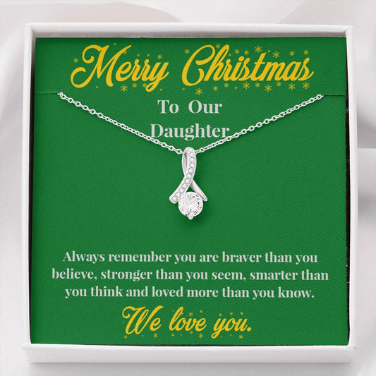 Merry Christmas to Our Daughter - Alluring Beauty Necklace - Christmas Gift for Daughter - Necklace for Daughter