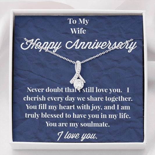 Happy Anniversary To My Wife Alluring Beauty Necklace - Wedding Anniversary Gift - Necklace for Wife