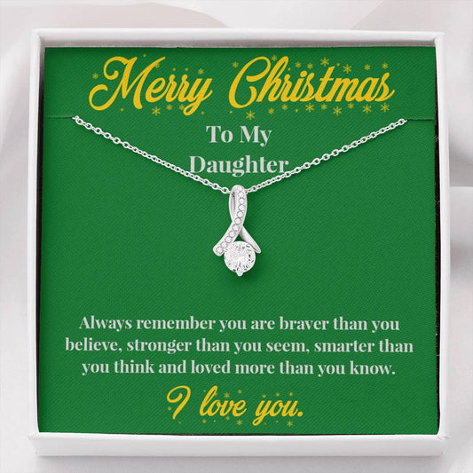 Merry Christmas to My Daughter - Alluring Beauty Necklace - Christmas Gift for Daughter - Necklace for Daughter