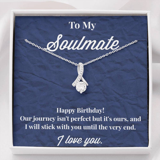 Happy Birthday To My Soulmate Alluring Beauty Necklace - Jewelry for Wife - Necklace for Wife