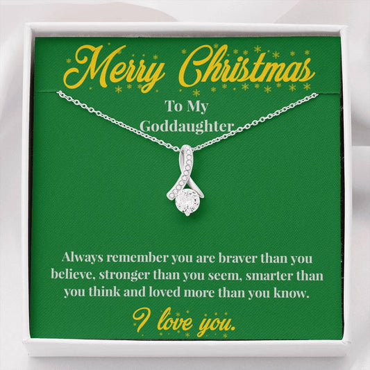 Merry Christmas To My Goddaughter - Alluring Beauty Necklace - Christmas Gift for Goddaughter - Necklace for Goddaughter