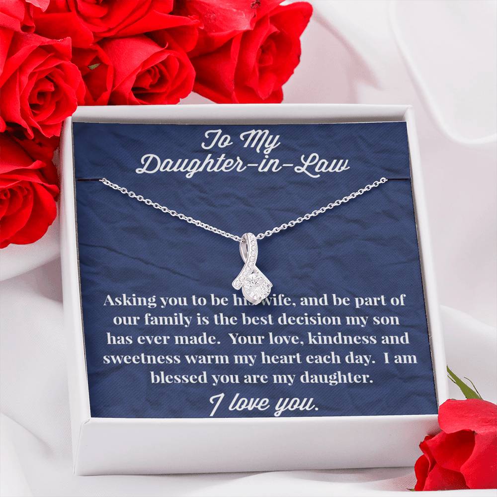 To My Daughter-in-Law Alluring Beauty Necklace - Gift for Daughter- Necklace for Daughter-in-Law