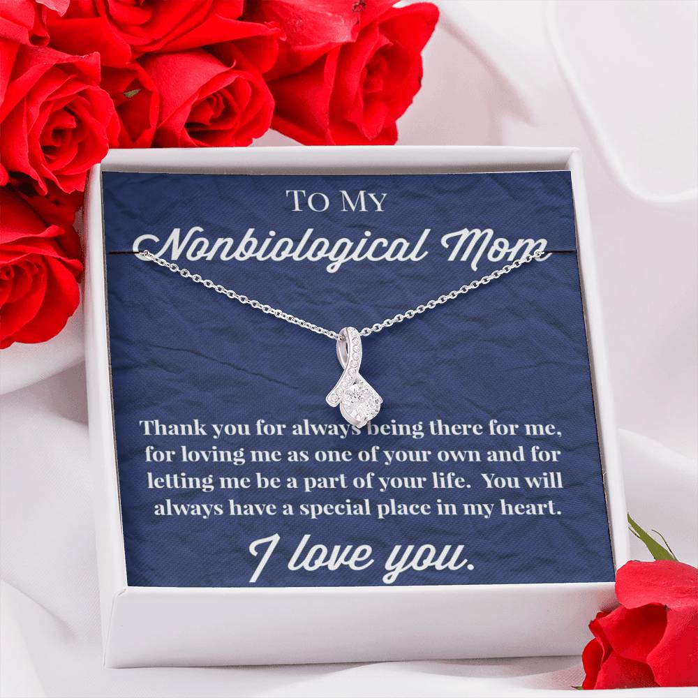 To My Nonbiological Mom Enduring Beauty Necklace, Bonus Mom Gift, Stepmom Necklace, Bonus Mom Jewelry