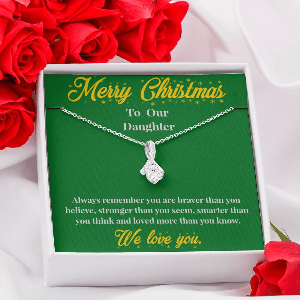 Merry Christmas to Our Daughter - Alluring Beauty Necklace - Christmas Gift for Daughter - Necklace for Daughter