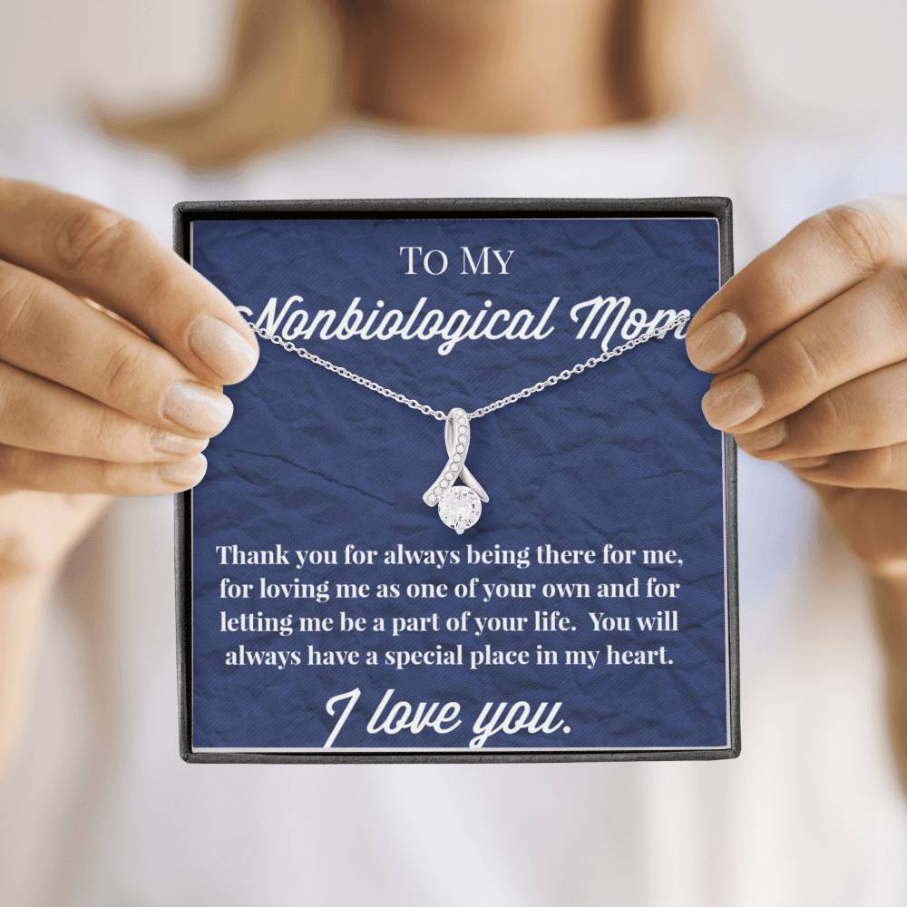To My Nonbiological Mom Enduring Beauty Necklace, Bonus Mom Gift, Stepmom Necklace, Bonus Mom Jewelry