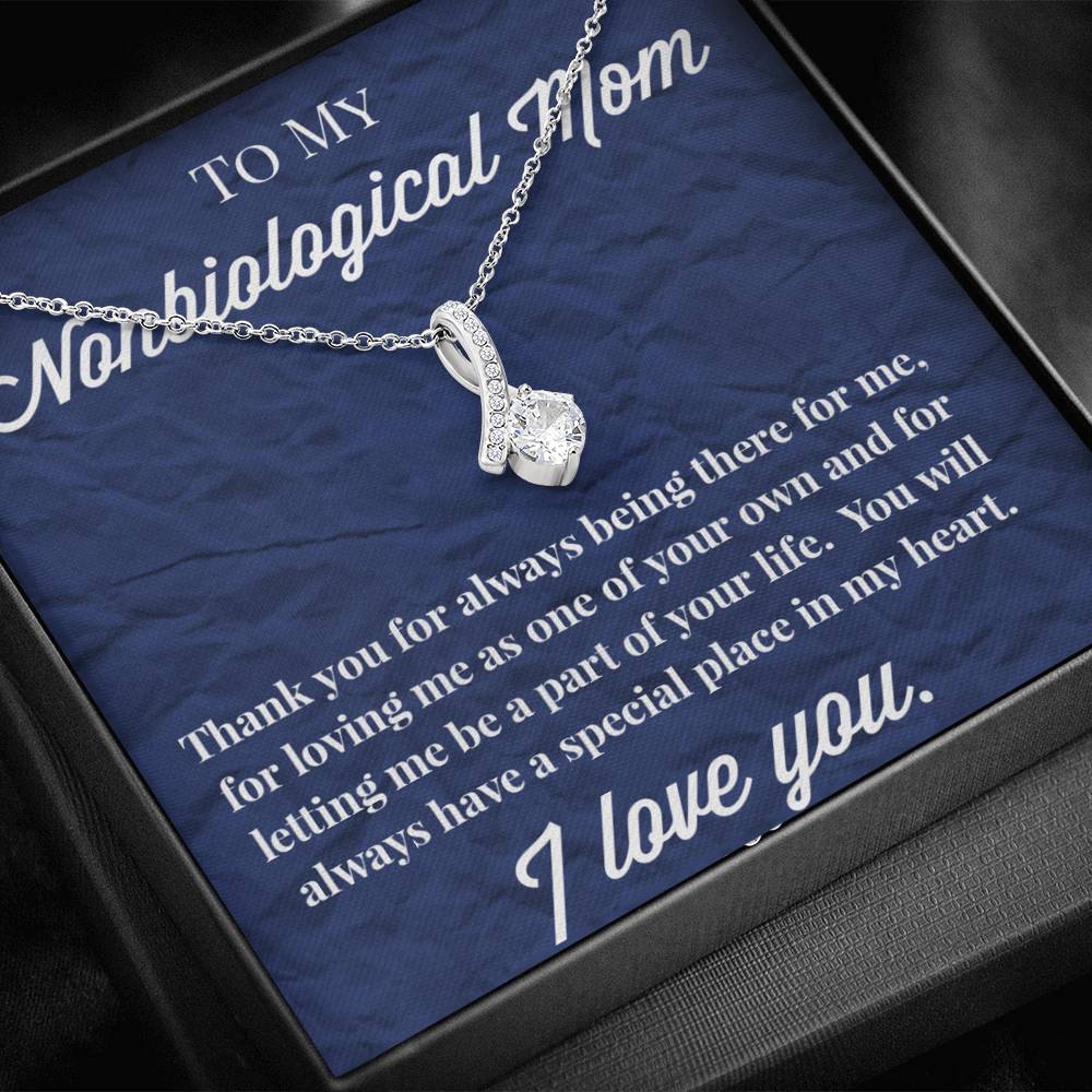 To My Nonbiological Mom Enduring Beauty Necklace, Bonus Mom Gift, Stepmom Necklace, Bonus Mom Jewelry