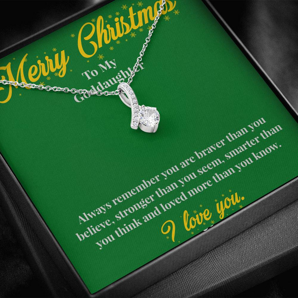 Merry Christmas To My Goddaughter - Alluring Beauty Necklace - Christmas Gift for Goddaughter - Necklace for Goddaughter