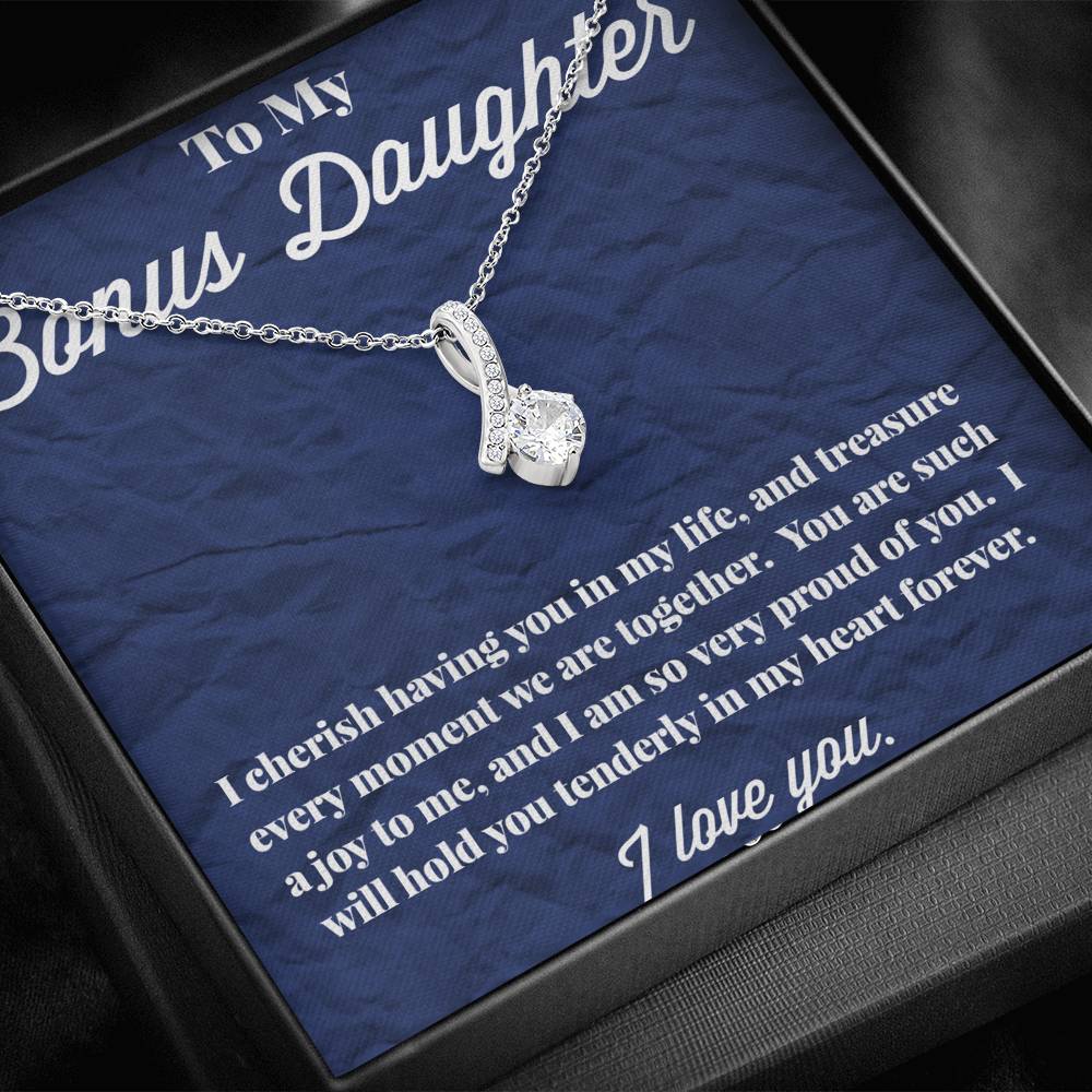 To My Bonus Daughter Alluring Beauty Necklace, Stepdaughter Necklace, Bonus Daughter Jewelry, Nonbiological Daughter Necklace