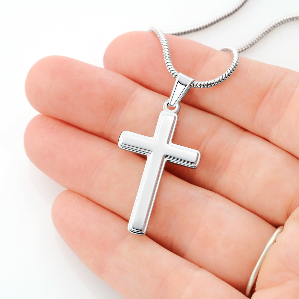 John 3:16 Artisan-Crafted Stainless Steel Cross Necklace