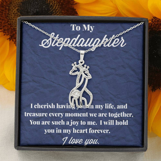 To My Stepdaughter Graceful Love Giraffe Necklace