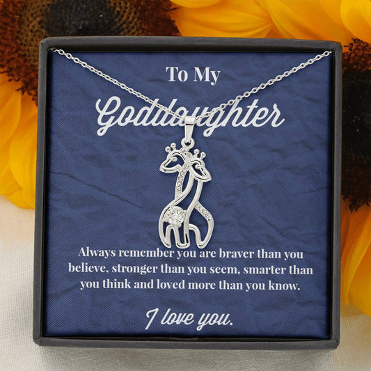 To My Goddaughter Graceful Love Giraffe Necklace - Jewelry for Grandmother - Gift for Grandmother