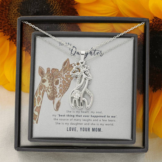 To My Daughter - Graceful Love Giraffe Necklace - Gift for My Daughter