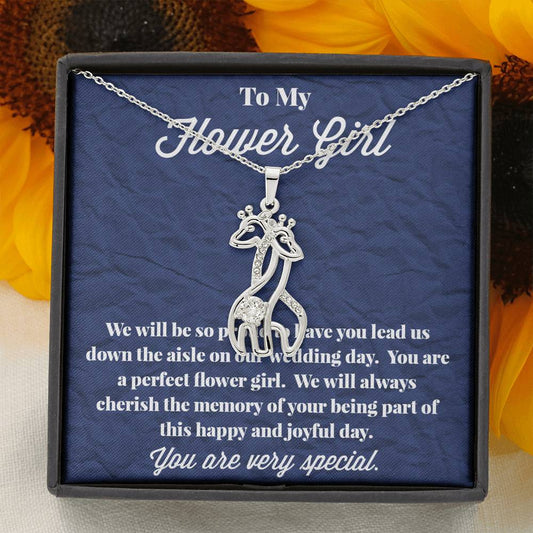 To My Flower Girl Graceful Love Giraffe Necklace