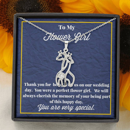 To My Flower Girl Graceful Love Giraffe Necklace