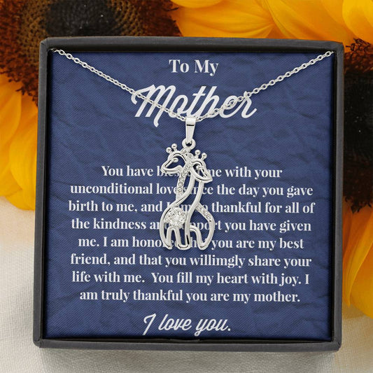 To My Mother Graceful Love Giraffe Necklace - Jewelry for Mom - Gift for Mom