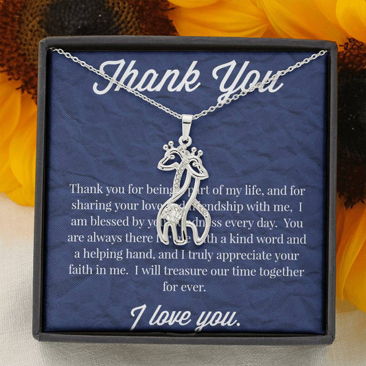 Thank You Graceful Love Giraffe Necklace