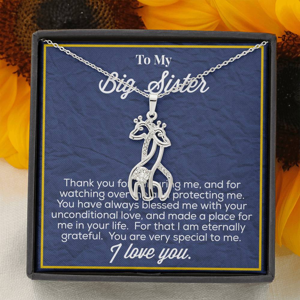 To My Big Sister Graceful Love Giraffe Necklace