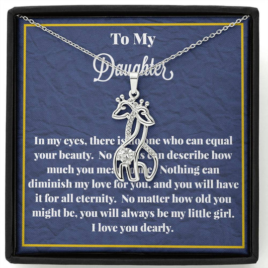 To My Daughter Graceful Love Giraffe Necklace