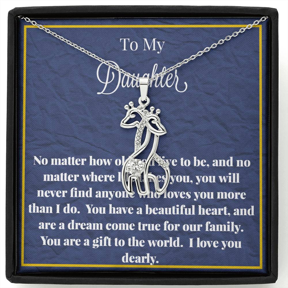 To My Daughter Graceful Love Giraffe Necklace