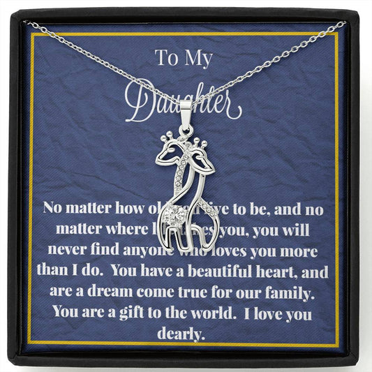 To My Daughter Graceful Love Giraffe Necklace