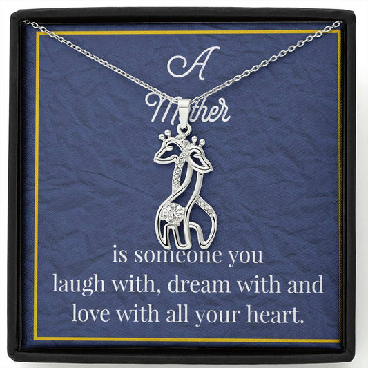 A Mother Is Someone You Love Graceful Love Giraffe Necklace