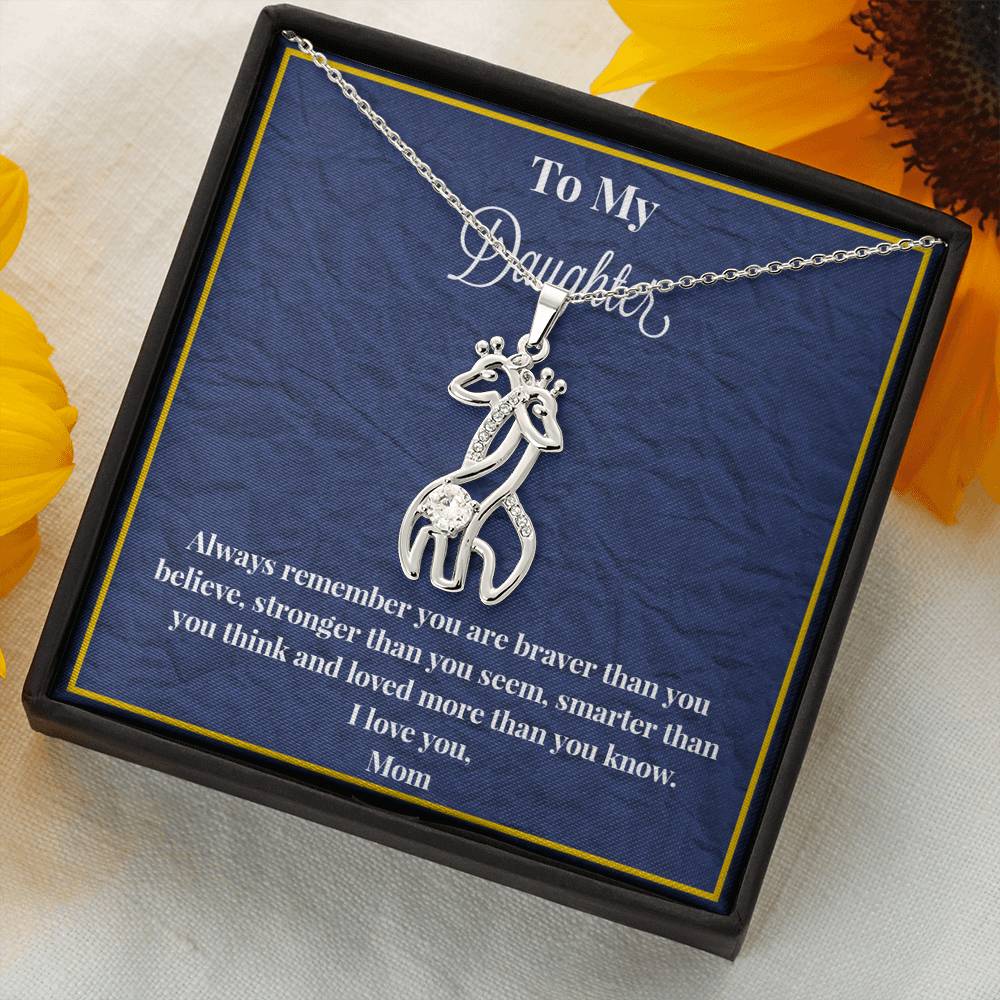 To My Daughter Always Remember Graceful Love Giraffe Necklace