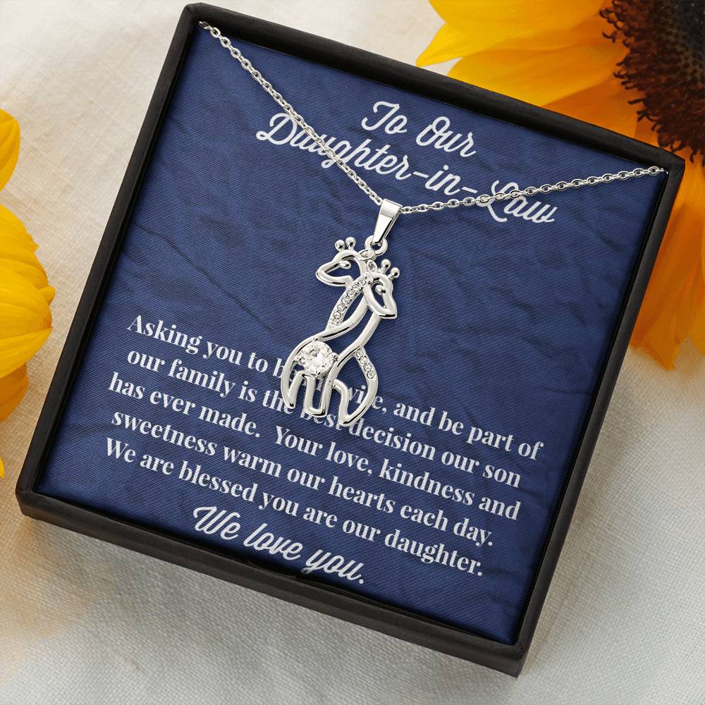To Our Daughter-in-Law Graceful Love Giraffe Necklace - Gift for Daughter - Necklace for Daughter-in-Law