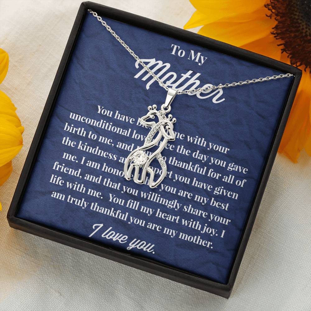 To My Mother Graceful Love Giraffe Necklace - Jewelry for Mom - Gift for Mom